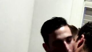 Tight ass twink moans while getting ass ravaged by two cocks Hoe 2