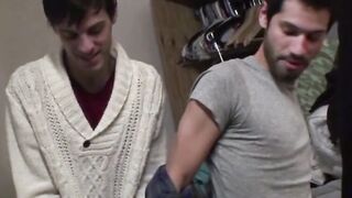 Handsome man blows boyfriends cock before ass fucking him
