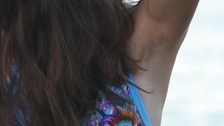 Nubile Katrine Pirs strips naked outdoor on the beach