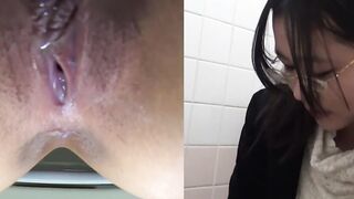 Japanese babe filmed pissing with voyeur cam