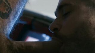 Bearded Inked Markus Kage cums inside chubby Beaus ass