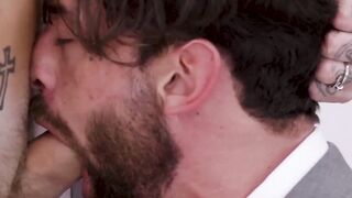 Horny Josh Moore fucks Alpha Wolfe with uncut dick in tux