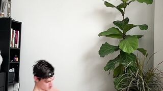 Horny teen Aiden Ward stroking his pecker in intense solo
