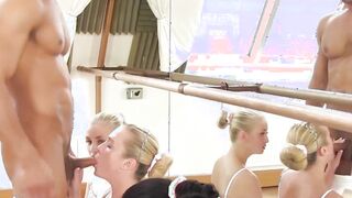 Petite ballet teens fucked in foursome and facialized