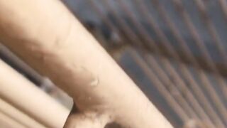 Japanese babe taped peeing in public by voyeur
