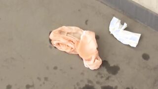 Japanese babe taped peeing in public by voyeur
