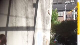 Japanese babe taped peeing in public by voyeur