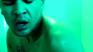 DILF seduces stepson in the shower during a hot summer day