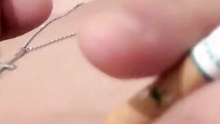 Chainsmoker Leo McArthur jerks off wildly til he cums