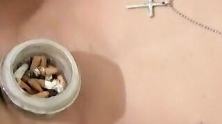 Chainsmoker Leo McArthur jerks off wildly til he cums