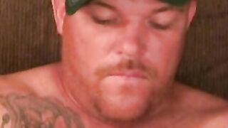 Strong amateur man masturbates after a hard day at work