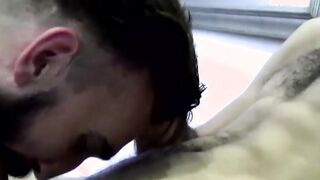 Tattooed bearded amateur anal fucked by lover after rimming