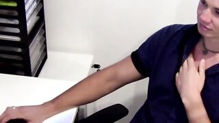 Handsome amateur jerking off his thick dick in kinky solo