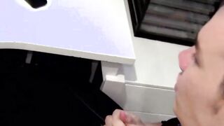 Handsome amateur jerking off his thick dick in kinky solo