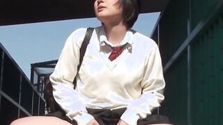 Japanese schoolgirl wears hidden vibrator in reality video