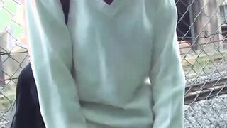 Japanese schoolgirl wears hidden vibrator in reality video