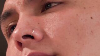 Kinky teen Dante Roman watches porn and masturbates solo