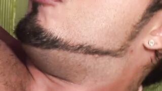 Inked latino jock cums on face after barebacking cumslut