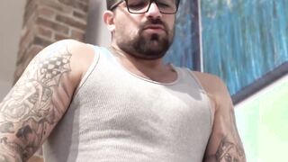 Dadbod punished his stepson for jerking off on the couch