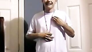 Straight guy Bruce enjoys pumping out a huge load of hot cum