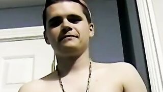 Straight guy Bruce enjoys pumping out a huge load of hot cum
