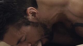 Gays suck and anal fuck on the sofa