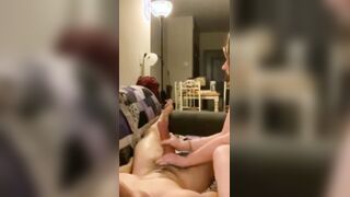 Slut Wife Helps Young Big Cock To Cum