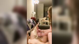 Slut Wife Helps Young Big Cock To Cum