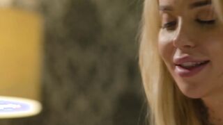 Blonde Tbabe Gracie Jane being teased by her partner