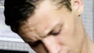 Tight ass twink Matthew Cole jacking his big stiff cock