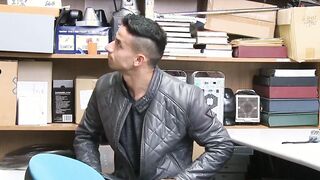 Handsome gay caught stealing  to suck and fuck BBC
