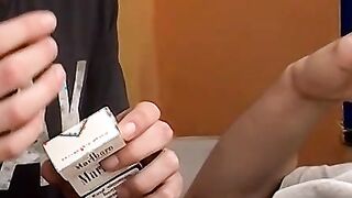 Adorable young man engages with self pleasure cumming hard
