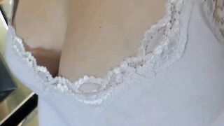MILF Gets Fucked By Fan In Kitchen While Hubby Films