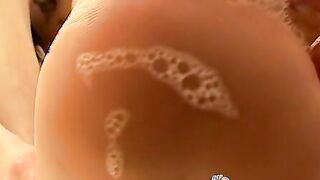 Tattoed twink worships his feet and cums after jacking off