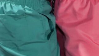 Raw bareback fucking between young Latin dude and white jock