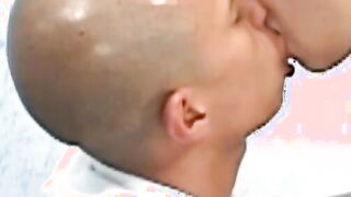 Bald young latino scuked off before banging ass to cum