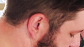 Bear daddies enjoy rimming before bareback ass slamming