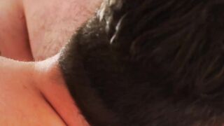 Bear daddies enjoy rimming before bareback ass slamming