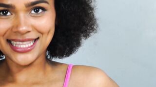 Ebony babe Alina Ali fucks herself doggystyle with vibrator