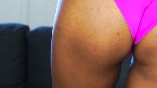Ebony babe Alina Ali fucks herself doggystyle with vibrator