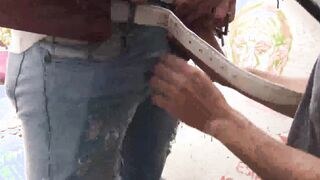 Latino straighty bent over for raw doggystyle sex