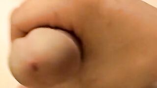 Skinny straight thug strokes his hairy cock and cums