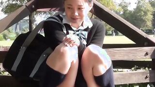 Vibrator fun out in public with gorgeous young Japanese gal