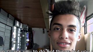 Latino first timer takes raw dick in ass and cum in mouth