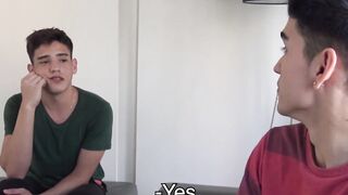 Latino twinks have their first intimate gay sex session