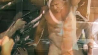 Black gay ass stuffed with white mature dick after blowjob