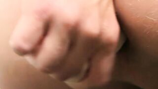 Billy London fucks himself with dildo while stroking cock
