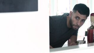Mature daddy barely fits his fat cock into stepsons ass