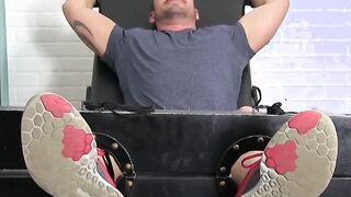 Muscle jock stripped down for a tour of the tickle machine