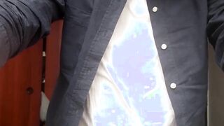 Skinny Latin twink with huge dick jerks off and cums on cam